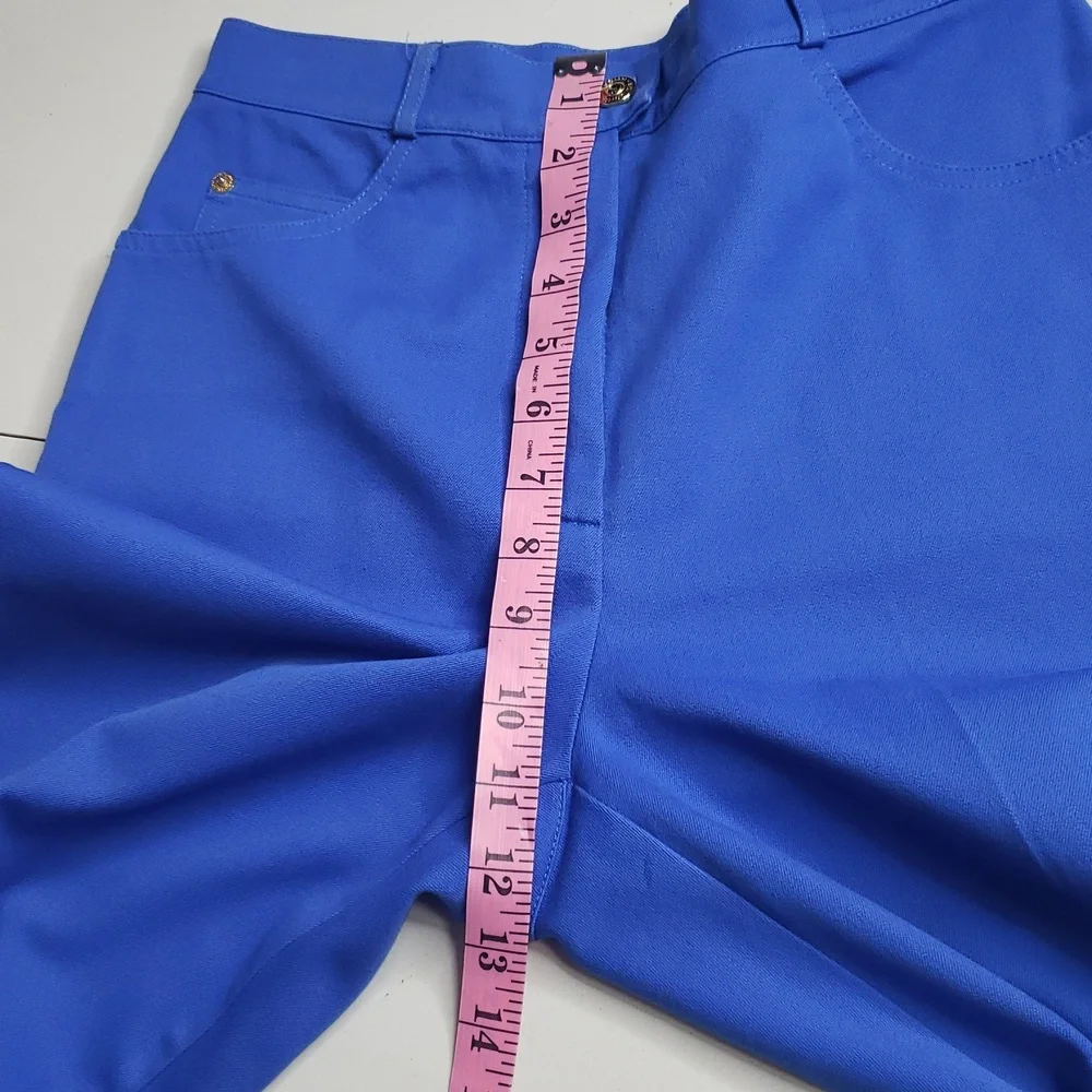 Vintage St. John Sport Womens Straigt Leg Pants Size 2 Blue Old Money 80s Career - Picture 12 of 15